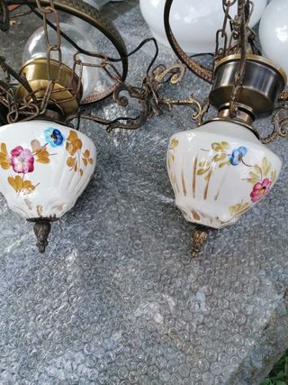 2 lampadari a lanterna ceramica vintage