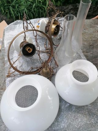 2 lampadari a lanterna ceramica vintage