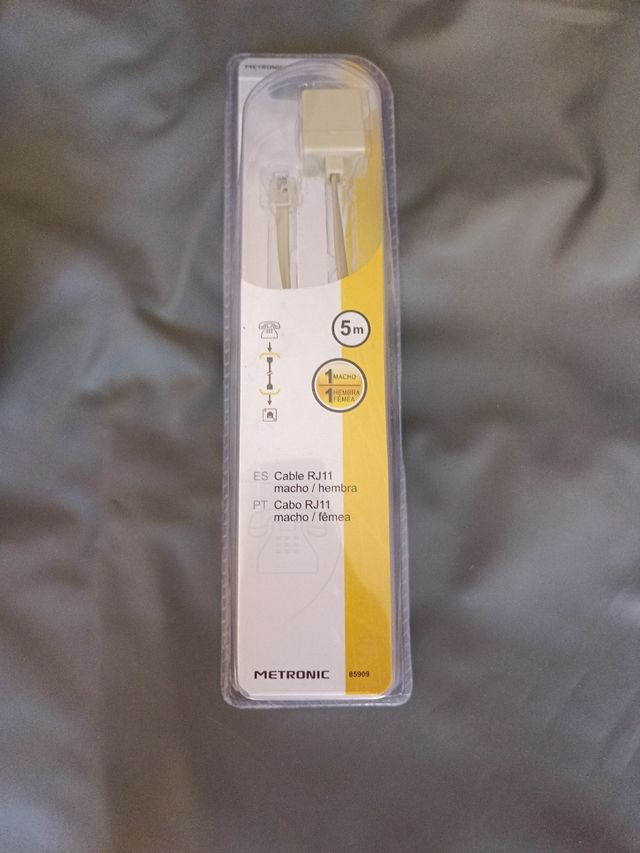 Alargador cable teléfono 5 metros