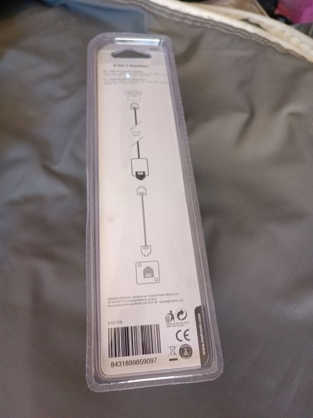 Alargador cable teléfono 5 metros