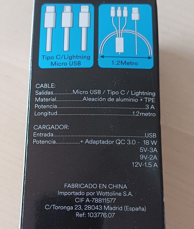 Kit de carga / adaptador para 3 dispositivos