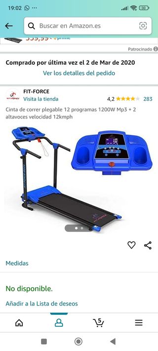 Cinta eléctrica correr segunda mano.