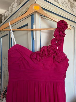 Vestido largo fiesta rosa fucsia Fórmula Joven