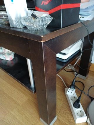 Mesa centro elevable en wengue de cristal y madera