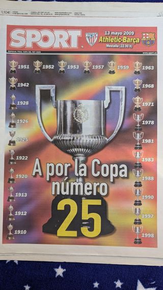 Periódicos Final Copa Ath. Bilbao-1 Barça-4