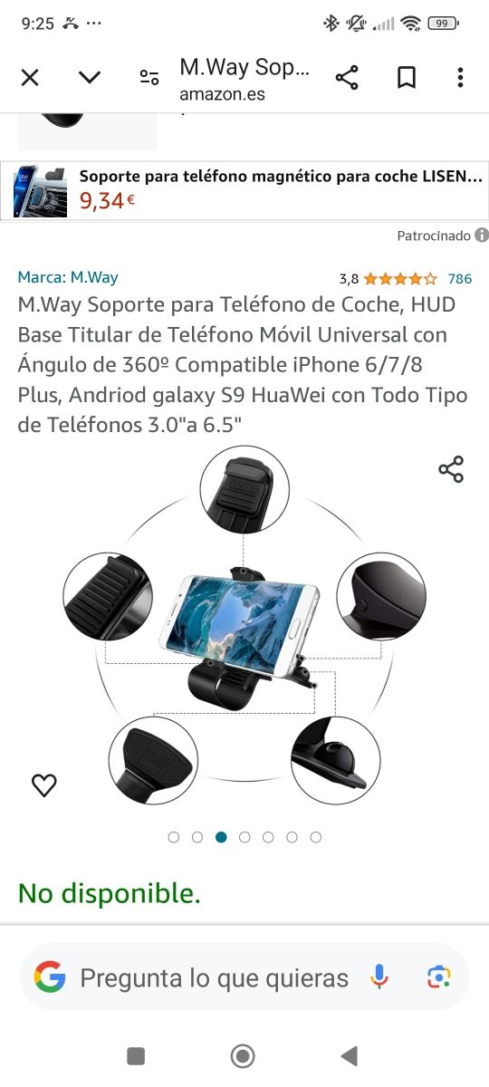 Soporte para teléfono de coche