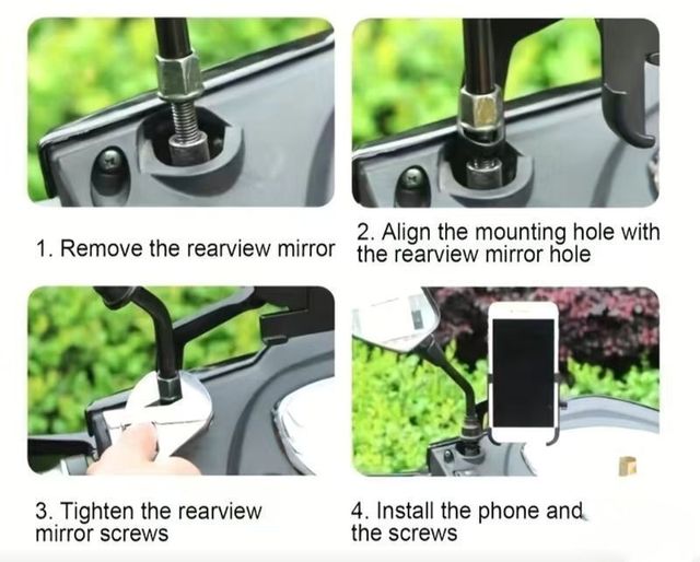Soporte teléfono móvil moto scooter para retroviso