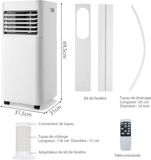 Aire Acondicionado Portátil 9000BTU 2,6kW - NUEVO
