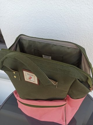 Mochila Green Coast verde y rosa