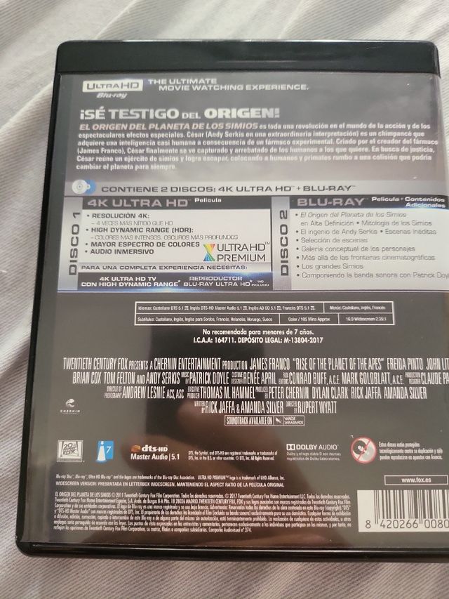 El origen del planeta de los simios 4k