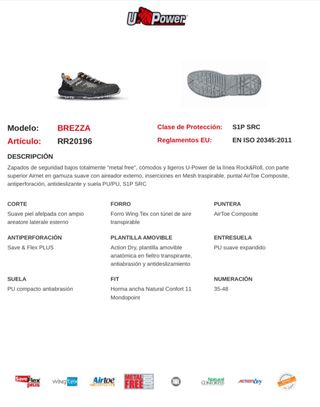 Zapatos  seguridaf U-Power unisex