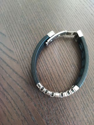 Pulseras acero y caucho