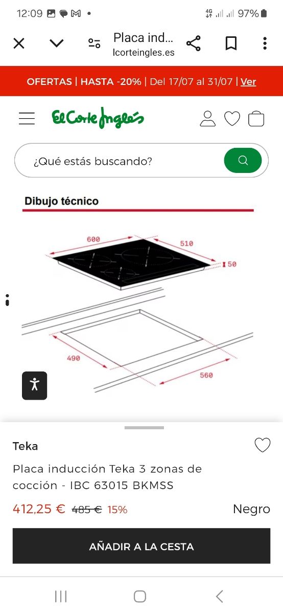 Vitroceramica inducción Teka