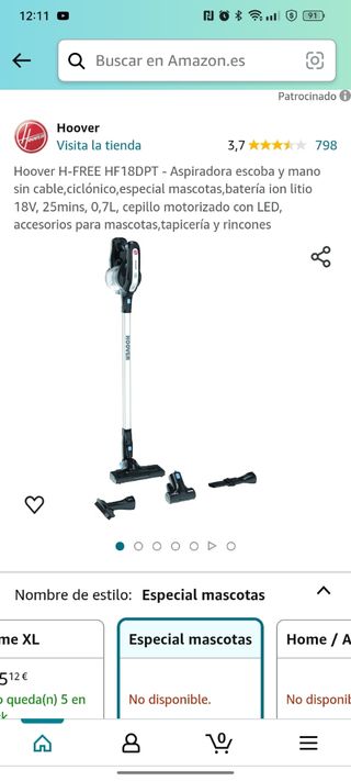 Tubo rígido Hoover H-FREE HF18DPT