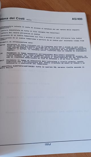 Quaderno IBM per corso formazione AS/400