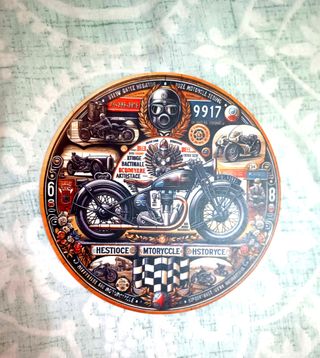 Cartel metálico de moto