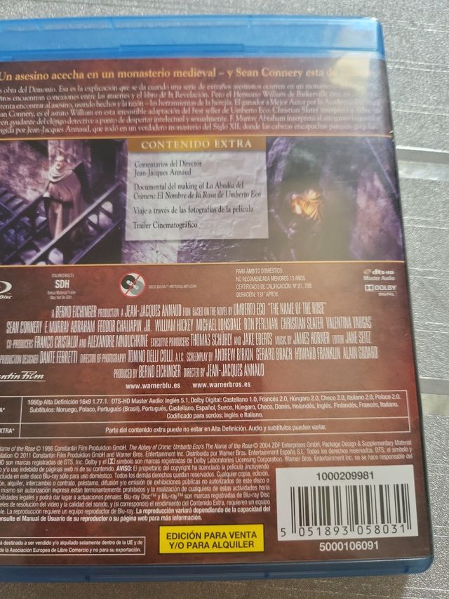 El nombre de la Rosa blu-ray
