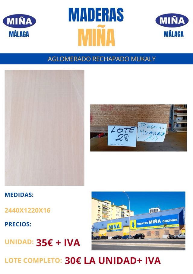 TABLERO AGLOMERADO RECHAPADO MUKALY