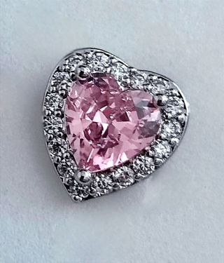 PENDIENTES DE CIRCONITAS CORAZON ROSA