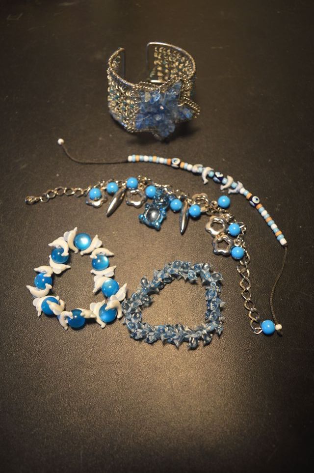 Set 5 bracciali azzurri