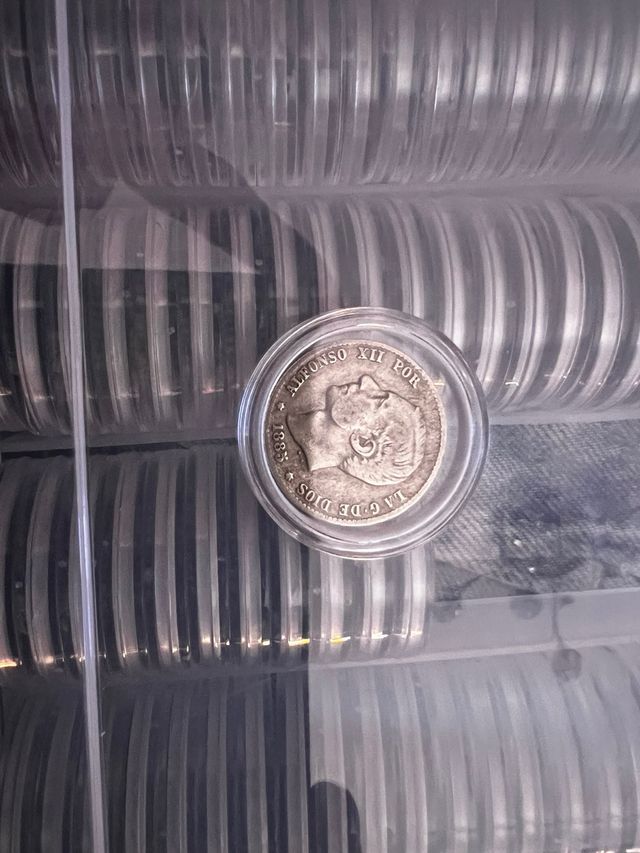 Moneda de plata 1 peseta 1885 alfonso xii