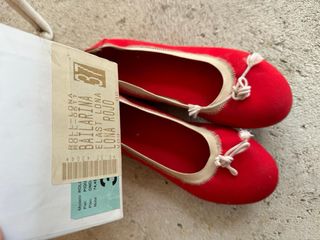 Manoletinas rojas talla 37