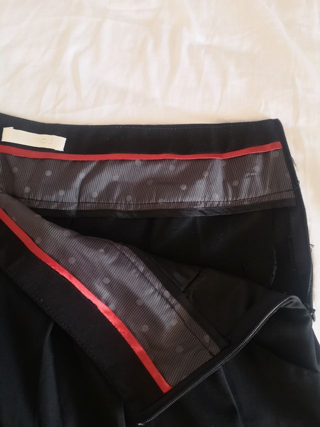 falda pantalón negra palas