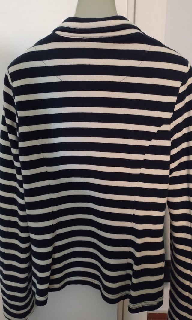 GIACCA DONNA MARINARA A RIGHE BLU/BIANCO