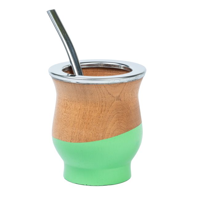 Mate camionero pintado con bombilla