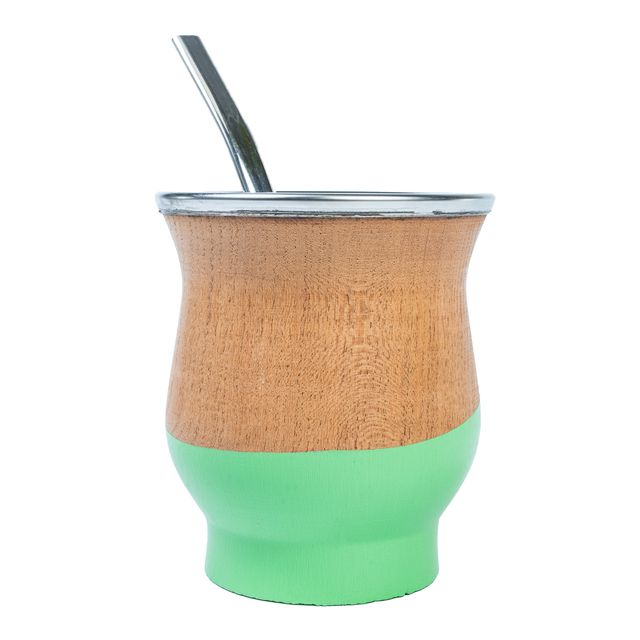 Mate camionero pintado con bombilla