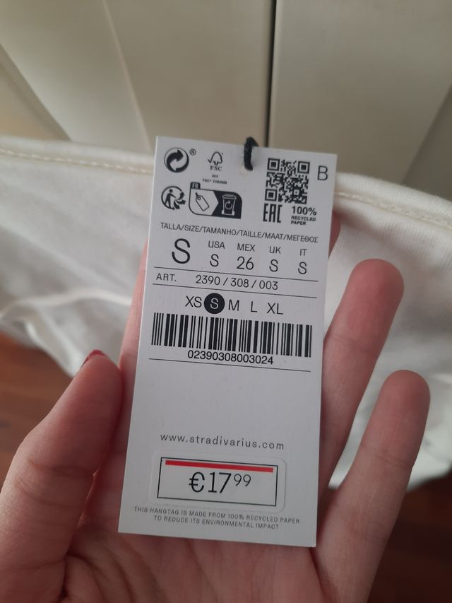 Vestido blanco Stradivarius talla S