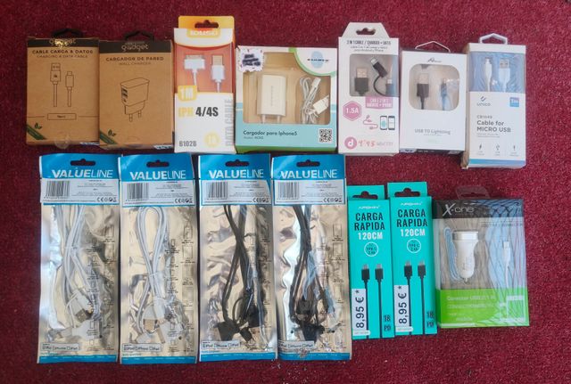 Lote 12 cables para móvil y cargadores