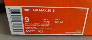 NIKE AIR MAX 2016 GENUINAS NUEVAS