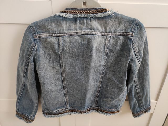 Cazadora tejana crop top