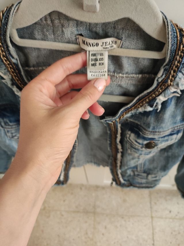 Cazadora tejana crop top