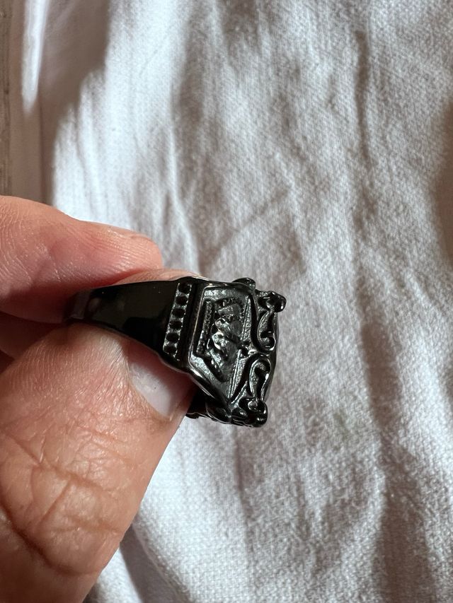 Anello acciaio inox e pietra sintetica marca R&S