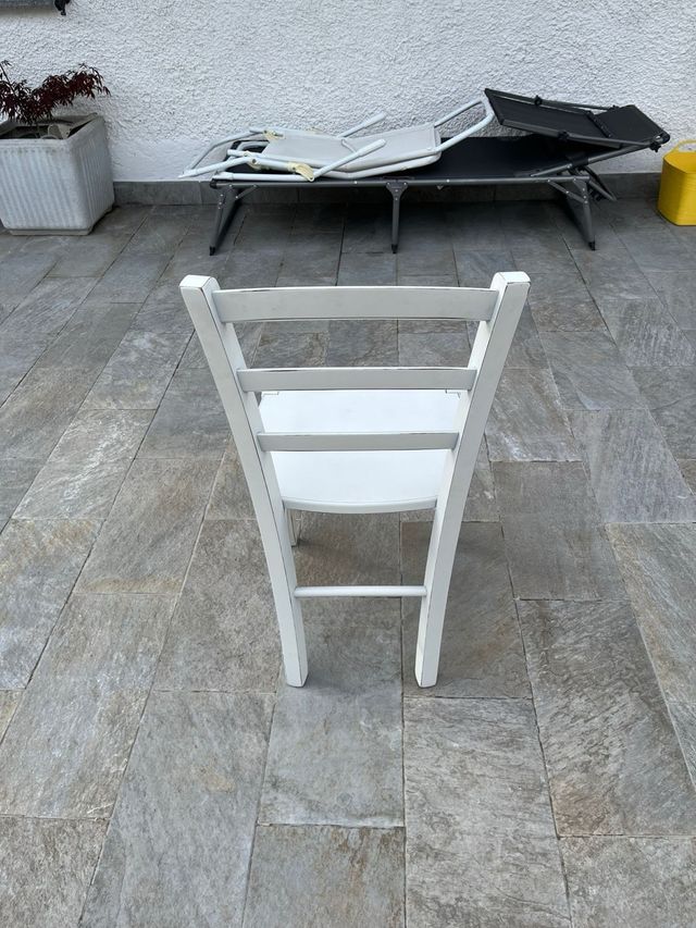 6 sedie da interno bianche in legno Folino