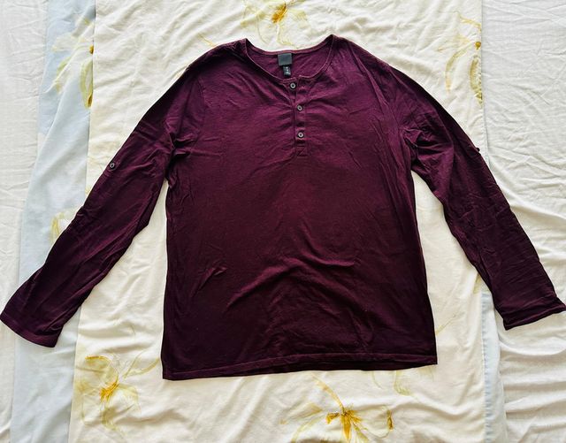 Maglietta Maniche Lunghe H&M color bordeauaux XL