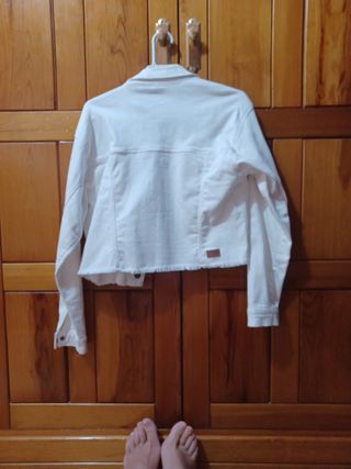 Cazadora vaquera blanca, talla 11-12