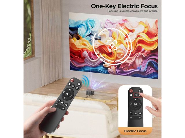 Mini Proyector Enfoque Motorizado HD 4K