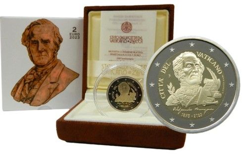 Moneda 2€ Proof Vaticano Manzoni 2023