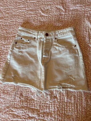 Falda vaquera blanca