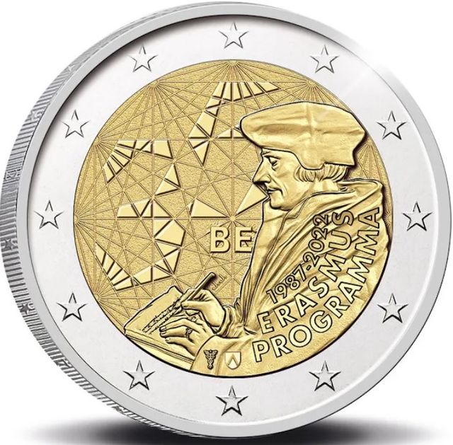 Moneda 2€ Proof Bélgica Erasmus 2022