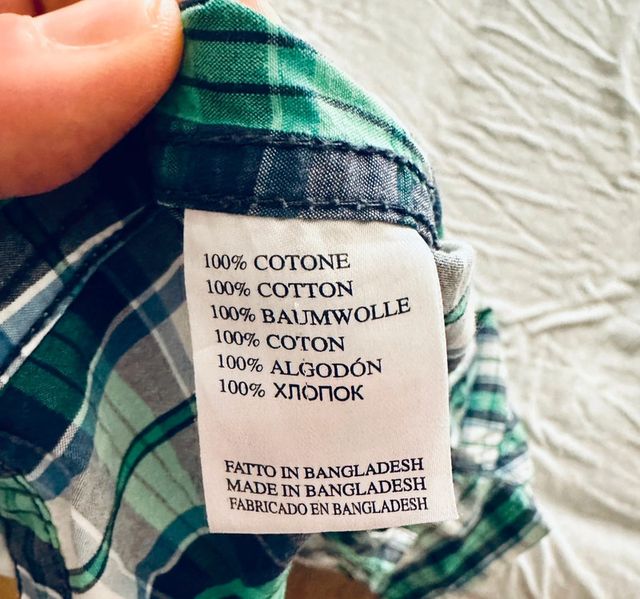 Camicia uomo  maniche corte L con motivi verdi