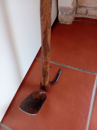 Horquilla/azada restaurada.