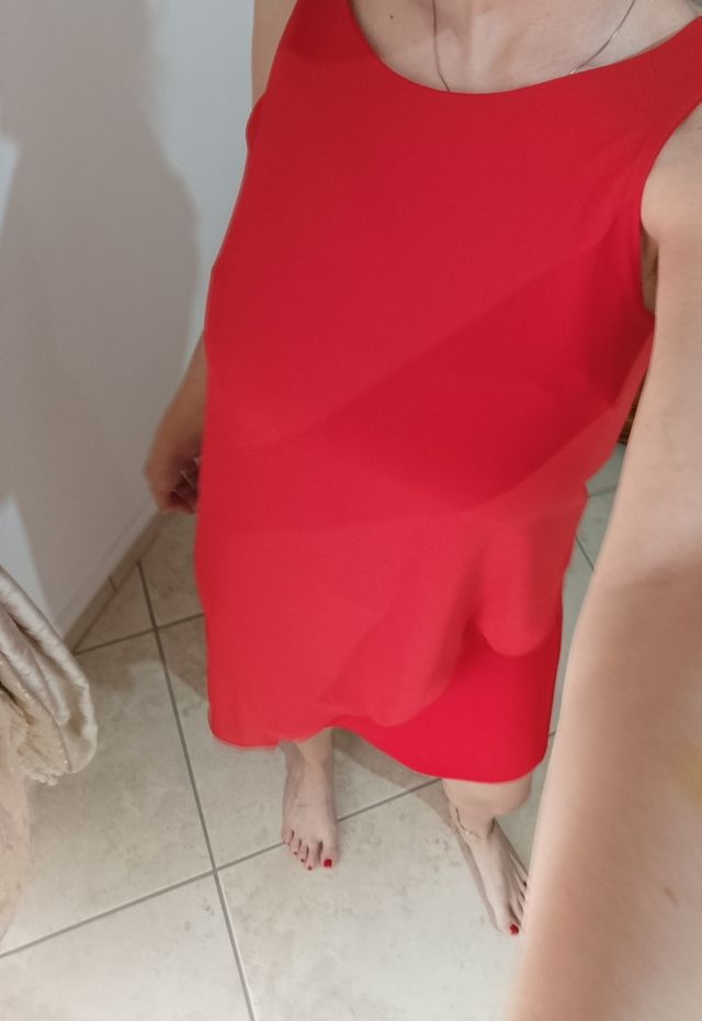 Vestito cocktail colore aragosta