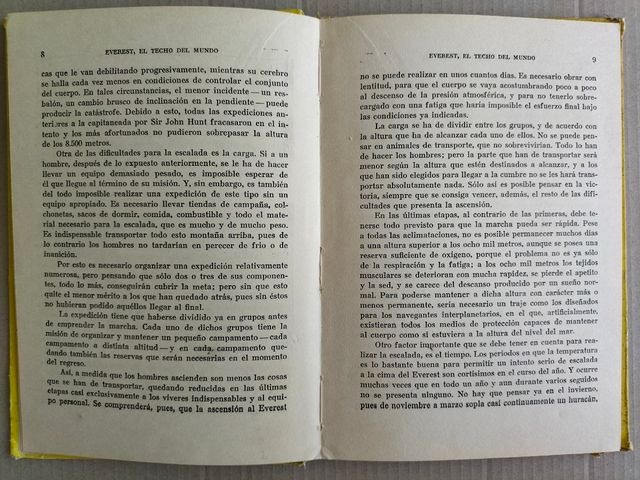 Libro Everest, el techo del mundo. S D Altés