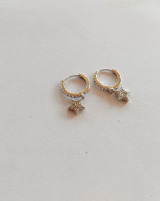 Pendientes de plata estrellas brillantes