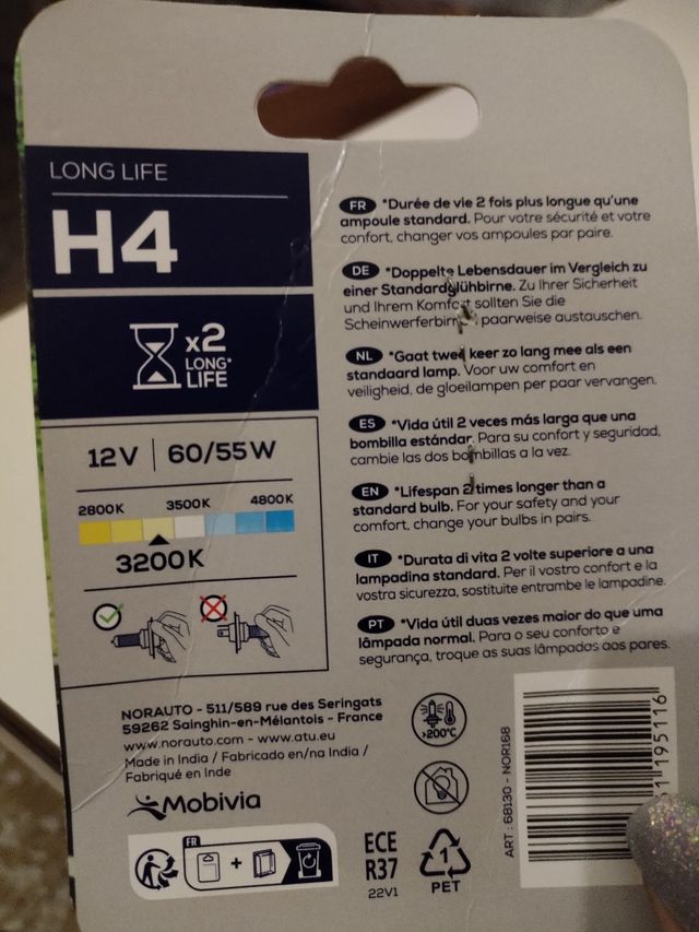 Lampada anabbagliante H4