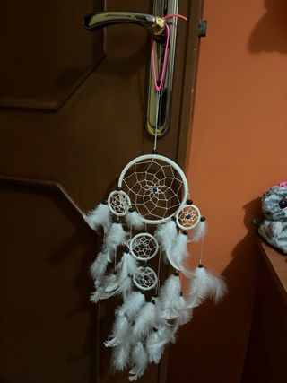 Acchiappa sogni artigianale bianco